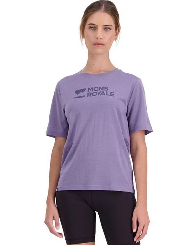 Mons Royale Icon Logo T-Shirt - Purple