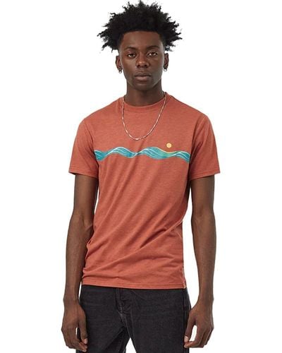 Tentree Artist Waves T-Shirt - Red