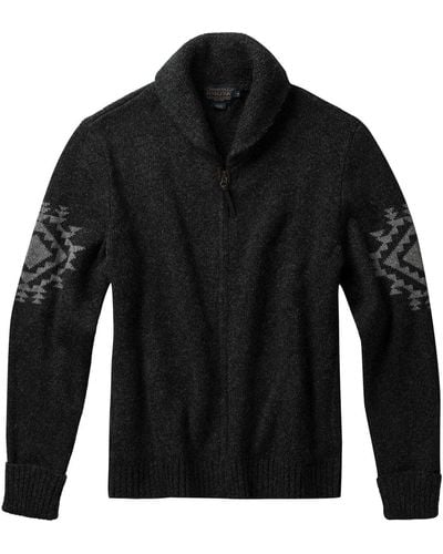 Pendleton Chief Joseph Shetland Zip Card Sweater - Black