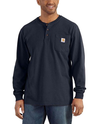Carhartt Workwear Pocket Long-Sleeve Henley Shirt - Blue