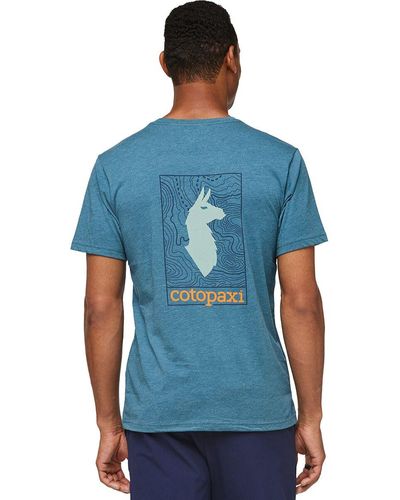 COTOPAXI Llama Map Organic T-Shirt - Blue