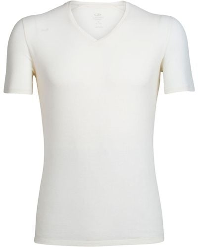 Icebreaker Bodyfit 150-Ultralight Anatomica V-Neck Shirt - White