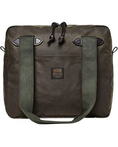 Filson Tin Cloth Tote Bag + Zipper Otter - Green