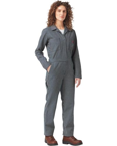 Dickies Long-Sleeve Hickory Stripe Coverall - Gray