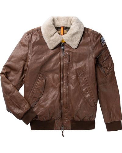 Parajumpers Josh Leather Jacket - Brown