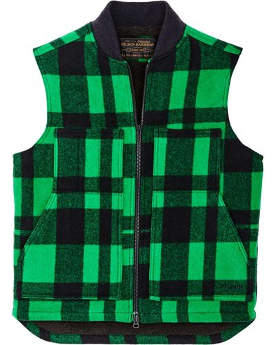 Filson Lined Mackinaw Wool Work Vest - Green