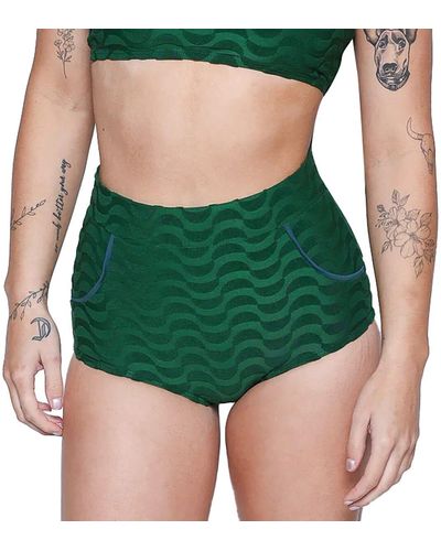 Seea Georgia High Waist Bikini Bottom - Green