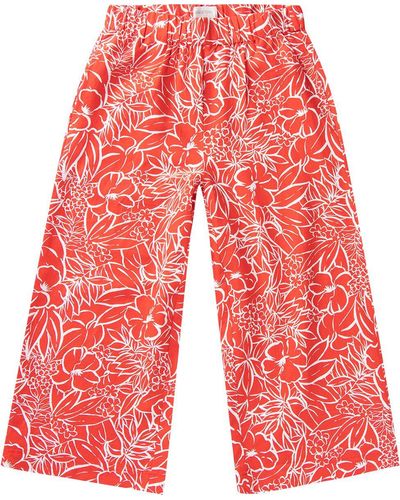 Brixton Indo Linen Wide Leg Pant - Red