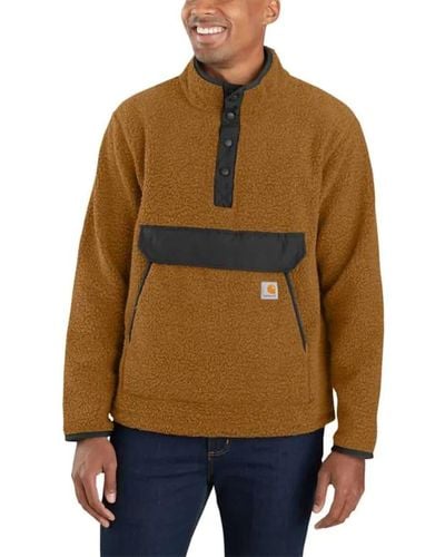Carhartt Relaxed Fit Fleece Snap Front Jacket - Brown