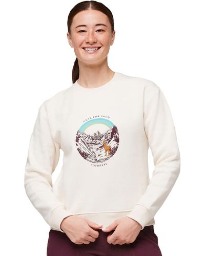 COTOPAXI Traveling Llama Organic Crew Sweatshirt - White
