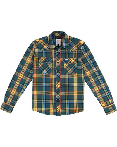 Topo Mountain Plaid Shirt - Blue