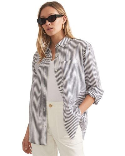 Marine Layer Easy Button Down Long-Sleeve Shirt - Gray