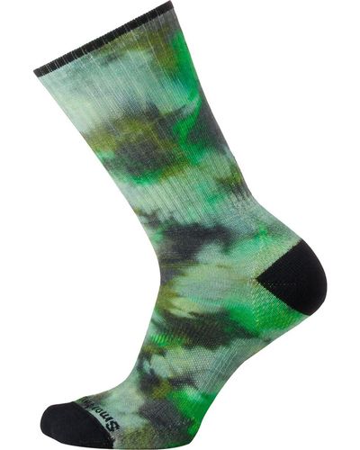 Smartwool Athletic Far Out Tie Dye Print Crew Sock - Green