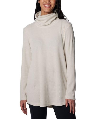 Columbia Holly Hideaway Waffle Cowl Neck Pullover - Gray