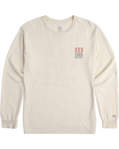 Topo Large Logo Long-Sleeve T-Shirt - Natural