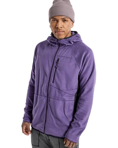 Burton Stockrun Warmest Hooded Full-zip Fleece Jacket - Purple