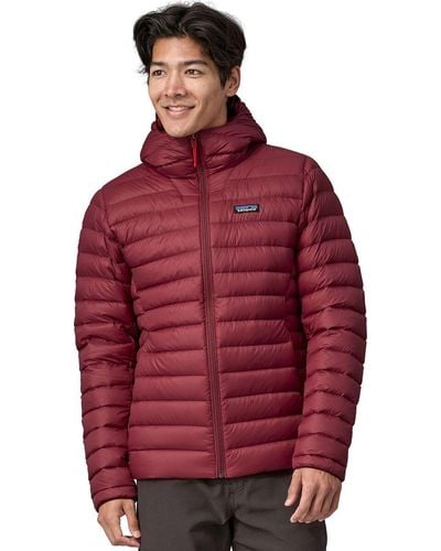 Patagonia Down Sweater Hooded Jacket - Red