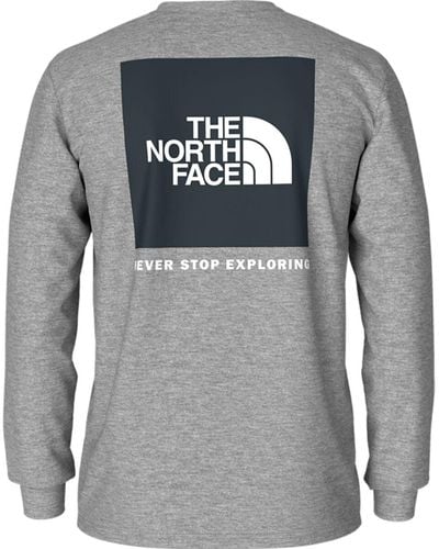 The North Face Long-Sleeve Box Nse T-Shirt - Gray