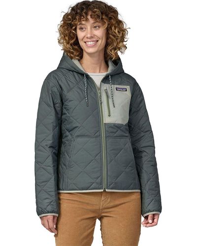 Patagonia Diamond Quilted Bomber Hoodie - Gray