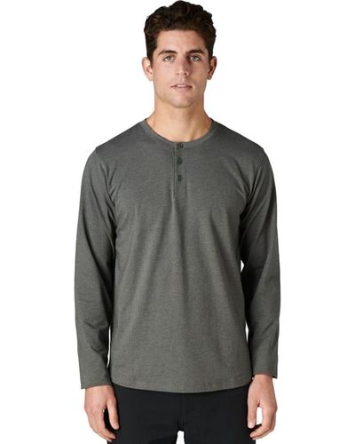 Western Rise X Cotton Long-Sleeve Henley - Gray
