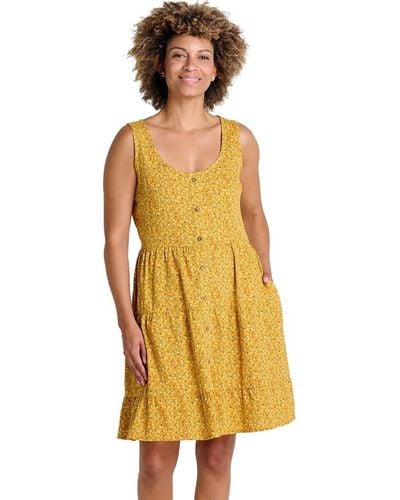Toad&Co Manzana Tiered Sleeveless Dress - Yellow