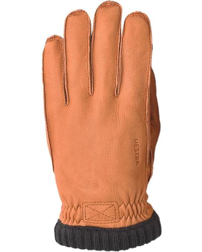 Hestra Deerskin Primaloft Ribbed Glove - Brown