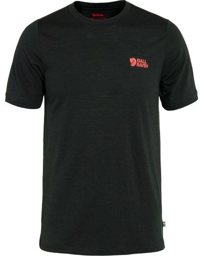 Fjallraven Abisko Wool Logo Short-Sleeve T-Shirt - Black