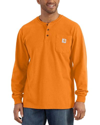 Carhartt Workwear Pocket Long-Sleeve Henley Shirt - Orange