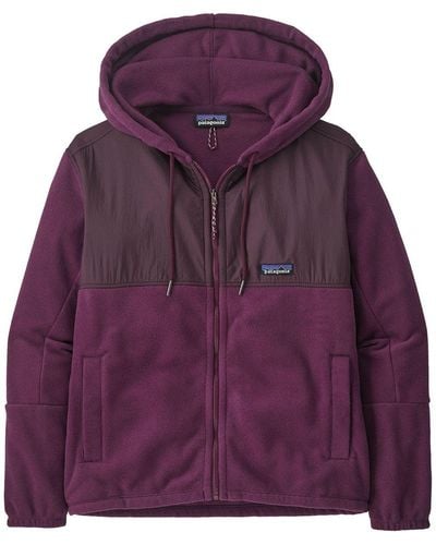 Patagonia Microdini Hooded Fleece Jacket - Purple