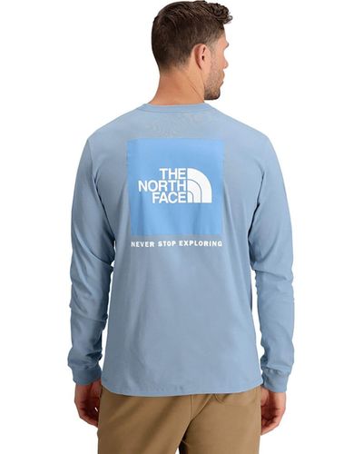 The North Face Long-Sleeve Box Nse T-Shirt - Blue