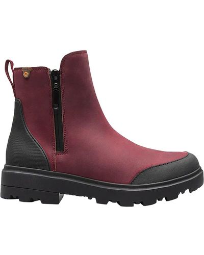 Bogs Holly Zip Leather Boot - Purple
