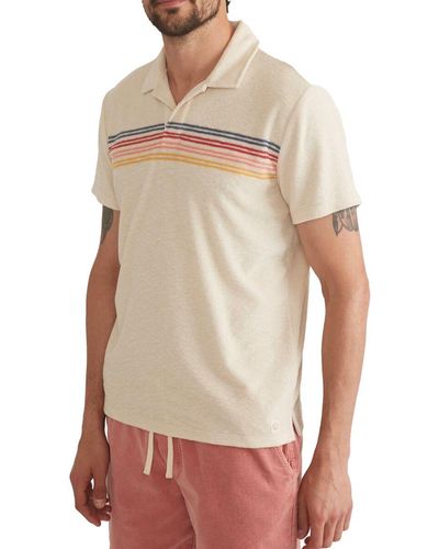 Marine Layer Terry Out Stripe Short-Sleeve Polo Shirt - Multicolor