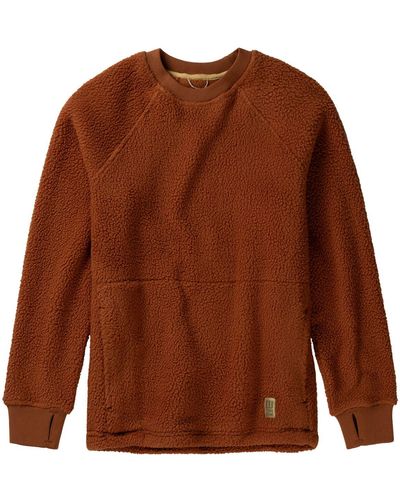 Topo Mountain Fleece Crewneck Sweatshirt - Brown