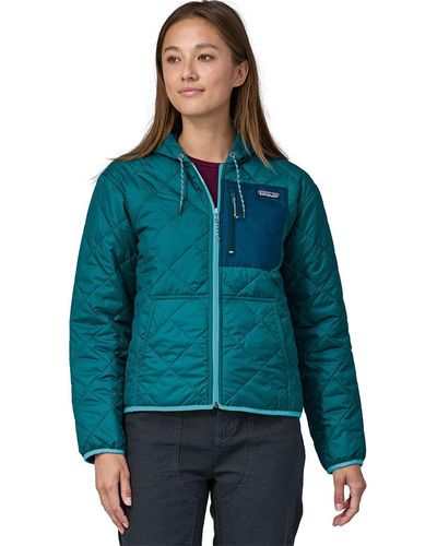 Patagonia Diamond Quilted Bomber Hoodie - Green