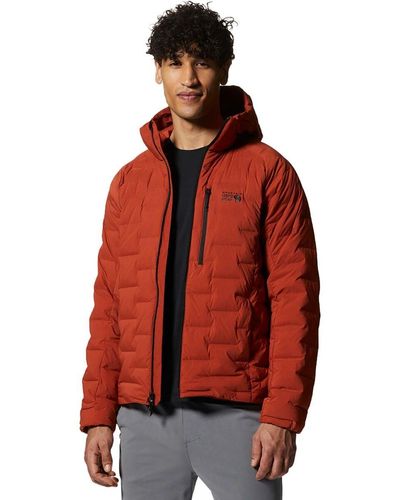 Mountain Hardwear Stretchdown Hooded Jacket - Red