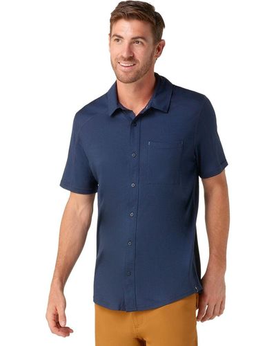 Smartwool Short-sleeve Button Down Shirt - Blue