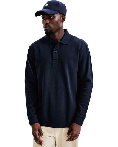 Reigning Champ Academy Long-Sleeve Polo Shirt - Blue