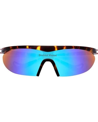 District Vision Koharu Eclipse Sunglasses Tortoise/ Mirror - Blue