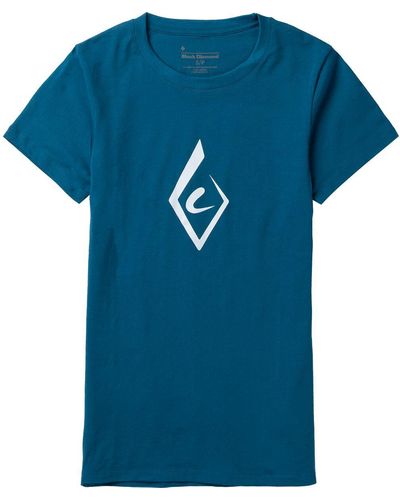 Black Diamond Diamond Brushstroke Short-Sleeve T-Shirt - Blue