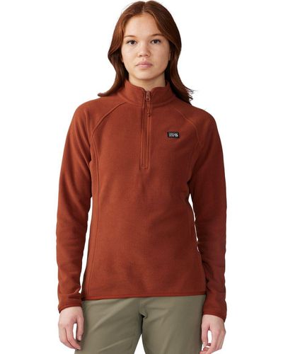 Mountain Hardwear Microchill 1/4-Zip Pullover - Red
