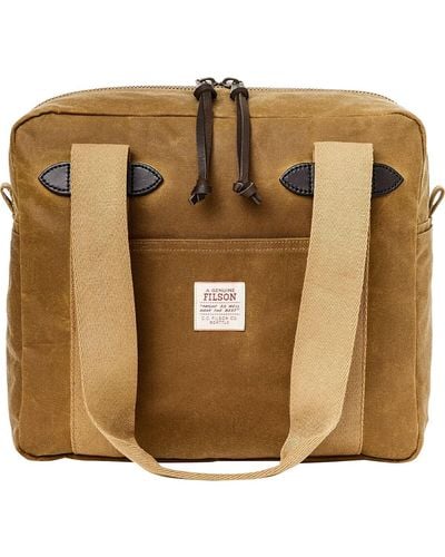 Filson Tin Cloth Tote Bag + Zipper - Brown