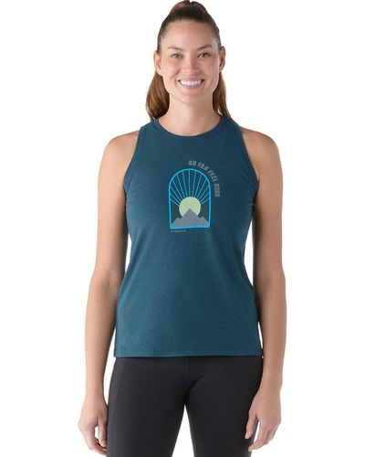 Smartwool Morning View Graphic Tank Top - Blue