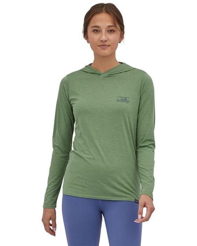 Patagonia Capilene Cool Daily Graphic Hoodie - Green