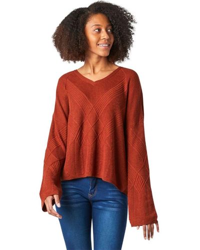 Smartwool Shadow Pine V-Neck Sweater - Red