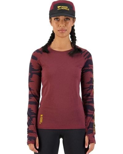Mons Royale Bella Tech Long-Sleeve Top - Red