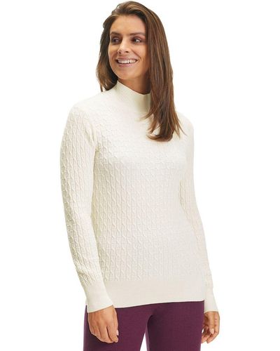 FALKE Ba Cable Mock Sweater - White