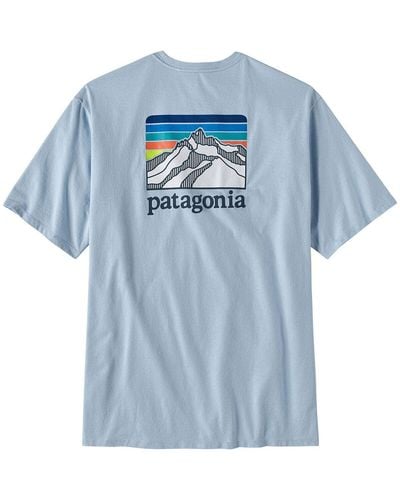 Patagonia Line Logo Ridge Pocket Responsibili-T-Shirt - Blue
