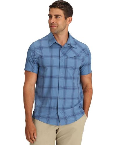 Outdoor Research Astroman Short-Sleeve Sun Shirt - Blue