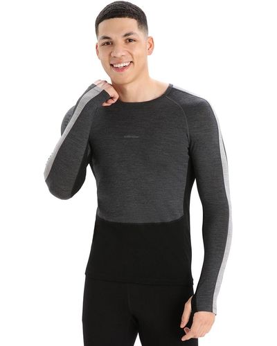 Icebreaker 200 Zoneknit Long-sleeve Crew Top - Black