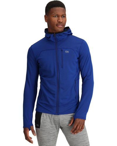 Outdoor Research Vigor Grid Fleece Full-zip Hooded Jacket - Blue